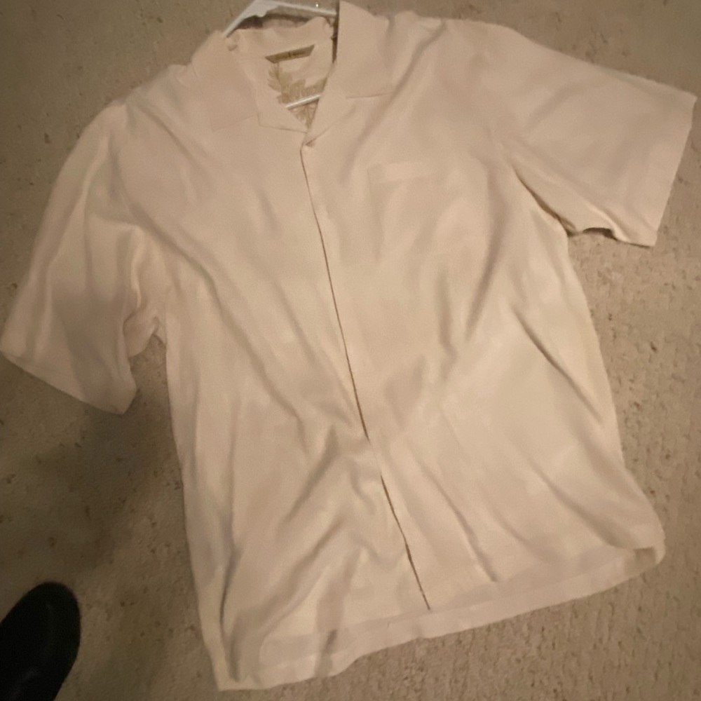 Tommy Bahama Men’s Silk Shirt. off White Color Size XL